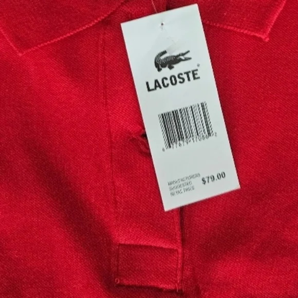 NWT Lacoste Kids Girl's Bright Red Short Sleeve Polo - Picture 4 of 4